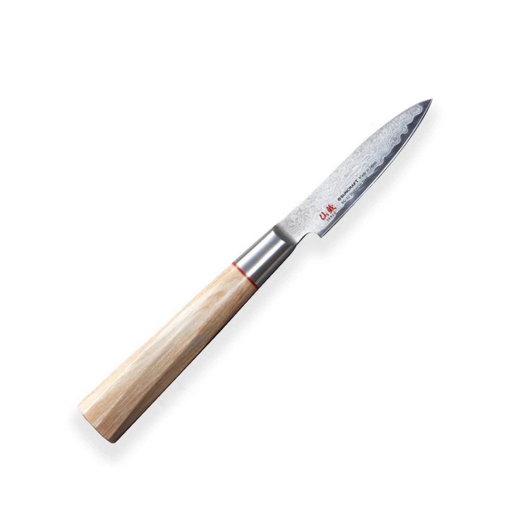 foto Japonsk� n�� Paring 80 mm Suncraft Senzo Twisted Octagon Damascus